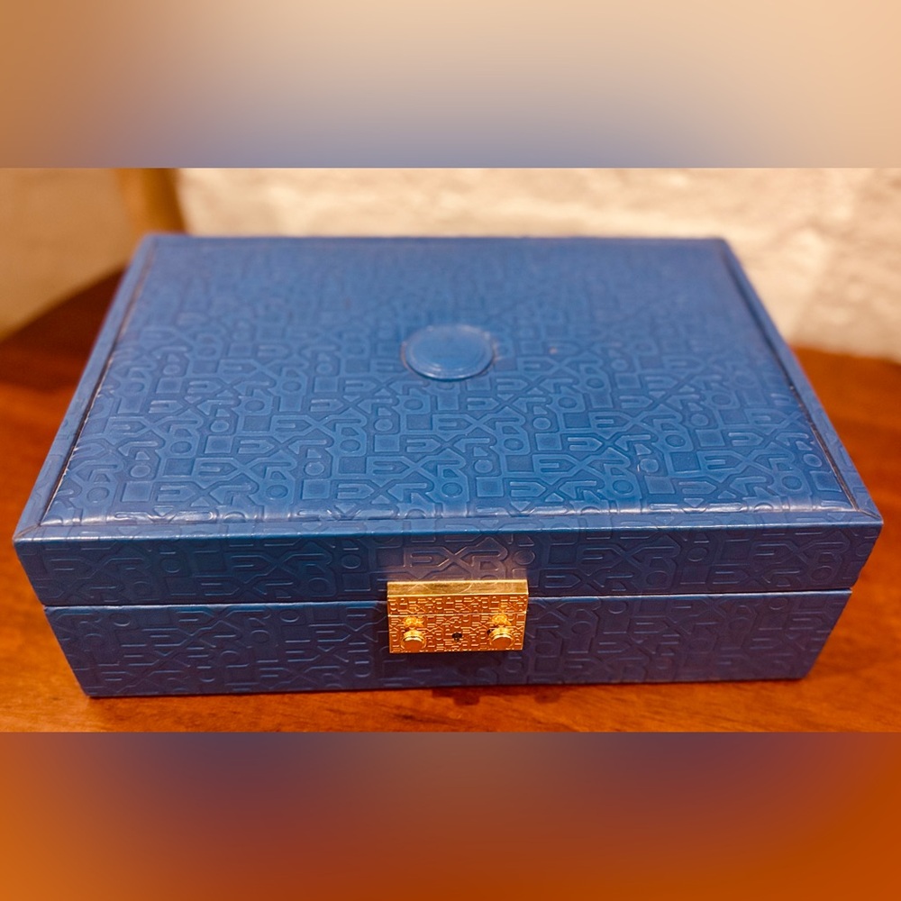 Rolex Blue and Gold Jewelry Box